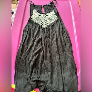 Black stitched tank top